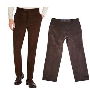 Lauren Ralph Lauren Pants Mens Classic-Fit Stretch Corduroy Brown 38X32‎